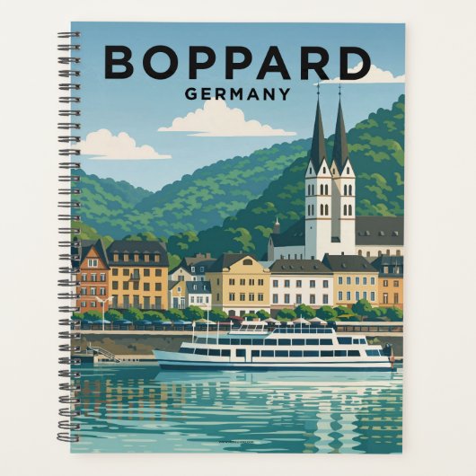 Boppard Germany Vintage Travel Art Planner (Voorkant)