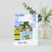 Bora Bora Cute Cartoon Waterverf Briefkaart (Staand voorkant)