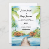 Bora Bora Faire-part de mariage destination mariag (Devant / Derrière)