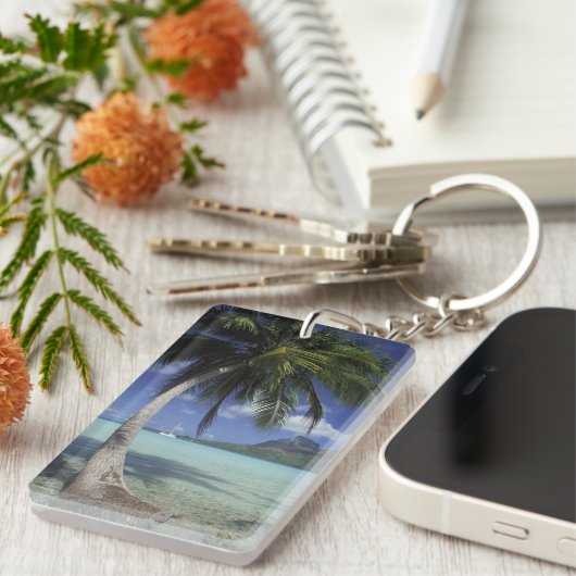 Bora Bora, Frans Polynesië Mt. Otemanu, gezien Sleutelhanger (Voorkant Rechts)