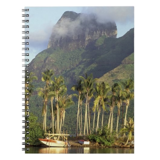 Bora Bora, Frans-Polynesië Waterfront scène en Notitieboek (Voorkant)