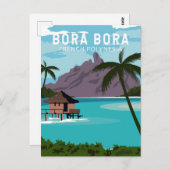 Bora Bora French Polynesia Travel  Art Briefkaart (Voorkant / Achterkant)