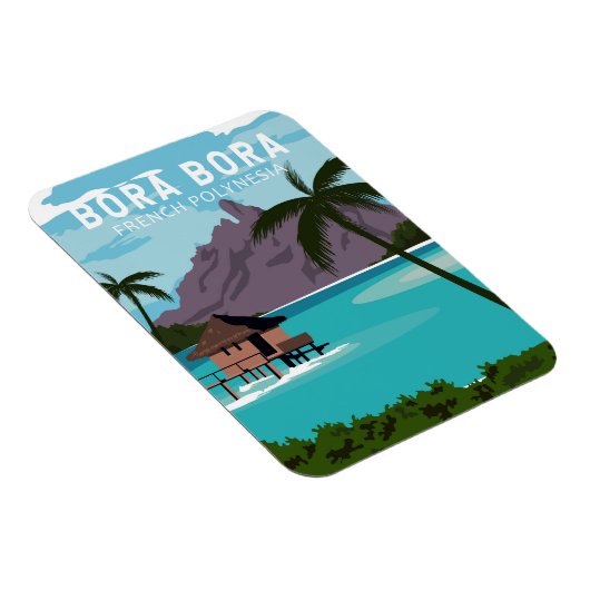 Bora Bora French Polynesia Travel Art Magneet (Rechterzijde)