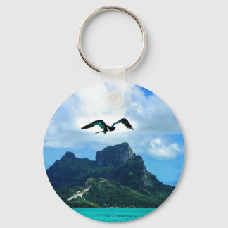 Bora Bora French Polynesia Tropical Bird Sky Sleutelhanger
