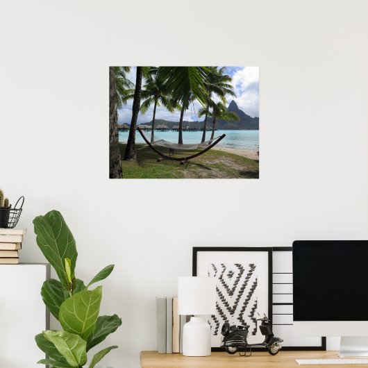 Bora Bora hammock Poster (Thuiskantoor)