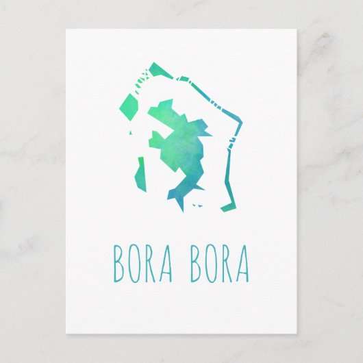 Bora Bora Map Briefkaart (Voorkant)