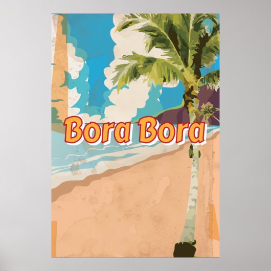 Bora Bora Oude reisposter Poster (Voorkant)