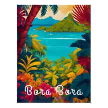 Bora Bora Polynesië Reisposter