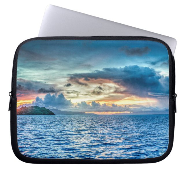 Bora Bora prachtige zonsondergang Laptop Sleeve (Voorkant)