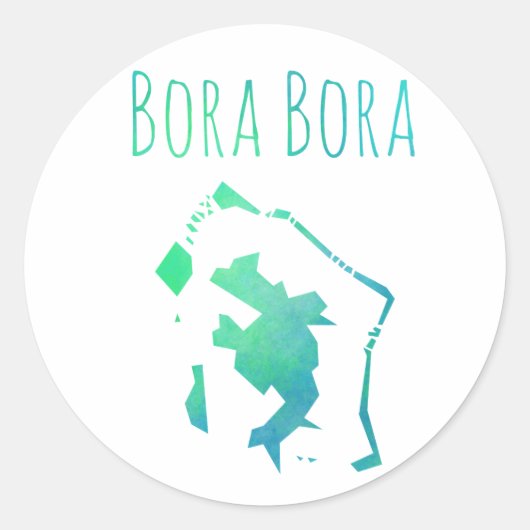 Bora Bora Ronde Sticker (Voorkant)
