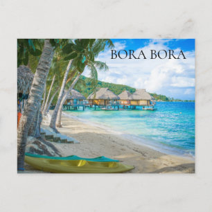 Bora Bora Strand Overwater Bungalows Foto Briefkaart