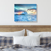 Bora Bora Sunset over de oceaan Canvas Afdruk (Insitu (Slaapkamer))