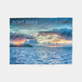 Bora Bora Sunset over de oceaan Fleece Deken (Voorkant (Horizontaal))