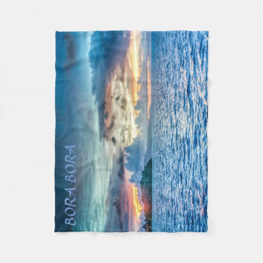 Bora Bora Sunset over de oceaan Fleece Deken (Voorkant)