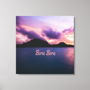 Bora Bora Suset Island Beach Canvas Afdruk