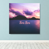 Bora Bora Suset Island Beach Canvas Afdruk (Insitu (Houten vloer))