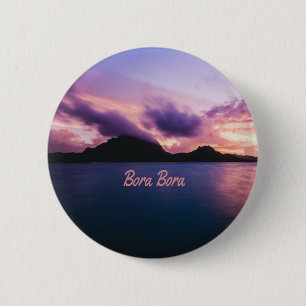 Bora Bora Suset Island Beach Ronde Button 5,7 Cm
