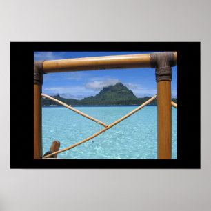 Bora Bora Tahiti Overwater Bungalow Railing Uitzic Poster