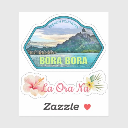 Bora Bora Tahiti Travel Vinyl Sticker (Vel)