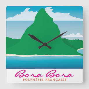 Bora Bora Vierkante Klok
