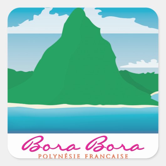 Bora Bora Vierkante Sticker (Voorkant)