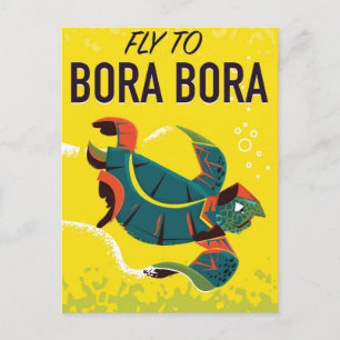 Bora Bora vintage-poster Briefkaart