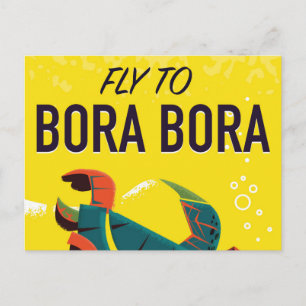 Bora Bora vintage reisposter Briefkaart