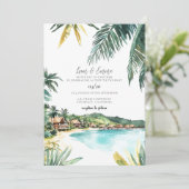 Bora Bora Waterverf bruiloft Kaart (Staand voorkant)