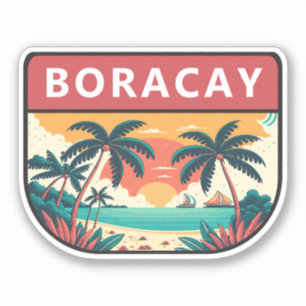 Boracay Filipijnen Retro Emblem Sticker
