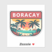 Boracay Filipijnen Retro Emblem Sticker (Vel)