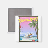 Boracay Filipijnen strand reisposter Magneet (Voorkant / Achterkant)