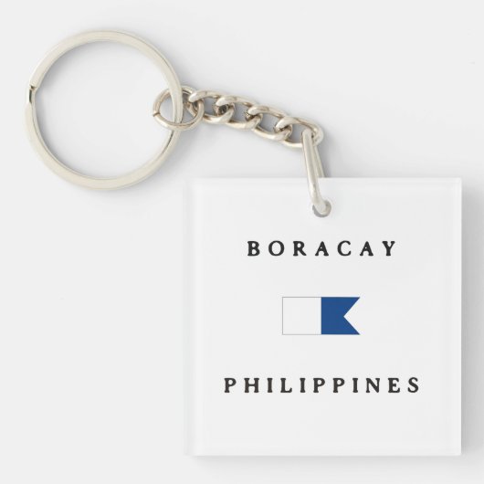 Boracay Filippijnen Alpha Dive Flag Sleutelhanger (Voorkant)