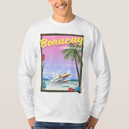 Boracay Filippijnse strandreisposter T-shirt (Voorkant)