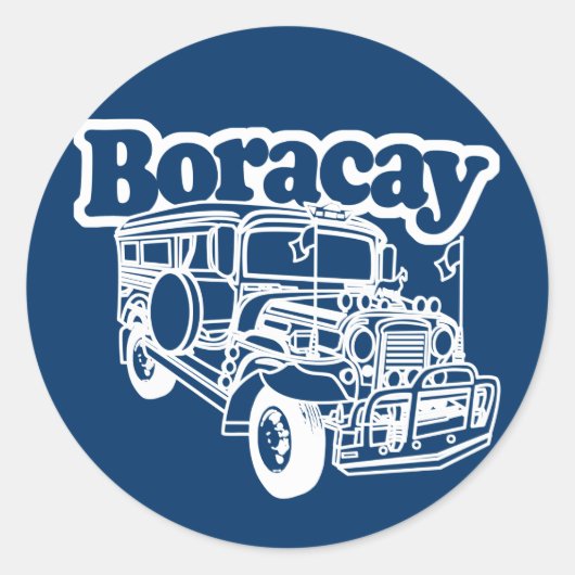 Boracay Jeepney Ronde Sticker (Voorkant)