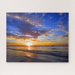 boracay - witte strandzonsondergang legpuzzel