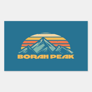 Borah Peak Retro Turquoise Rechthoekige Sticker