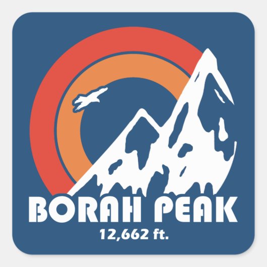 Borah Peak Sun Eagle Vierkante Sticker (Voorkant)