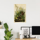 Bord 136 | Meadow Lark | Vogels van Amerika Poster (Thuiskantoor)
