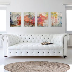 Bord Abstract Vier Stuk Print Set