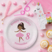 Bord Afrikaanse Amerikaanse Ballerina Birthday Pap (Feest)