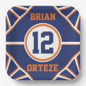 Bord Blauw en Oranje sportthema (Voorkant)