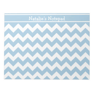 Bord Blauw en Wit Chevrons Patroon Notitieblok