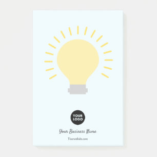 Bord blauw Uw Logo gloeilamp notities Post-it® Notes