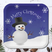 Bord blauw winterkerstpapier met winterrecycleerde