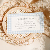 Bord Blue Gingham Classic Boys Baby shower Informatiekaartje