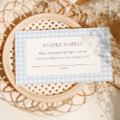 Bord Blue Gingham Classic Boys Baby shower Informatiekaartje