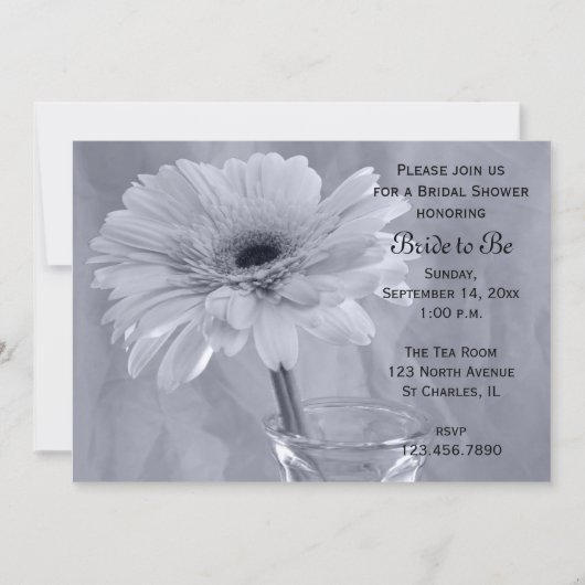 Bord Blue Tinted Daisy Vrijgezellenfeest Kaart (Voorkant)