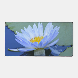 Bord Blue Water Lily gepersonaliseerde bureau matt Bureaumat
