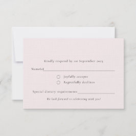 Bord Blush Pastel Roze Eenvoudige Minimal Plain So RSVP Kaartje