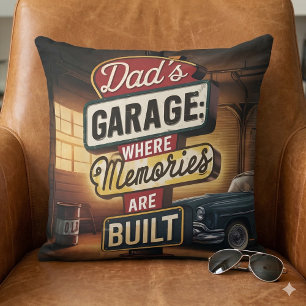Bord 'Dad's Garage Retro Vintage Auto' Kussen